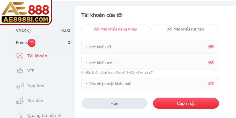 Cài đặt mật khẩu tài khoản thành viên với độ phức tạp quan trọng