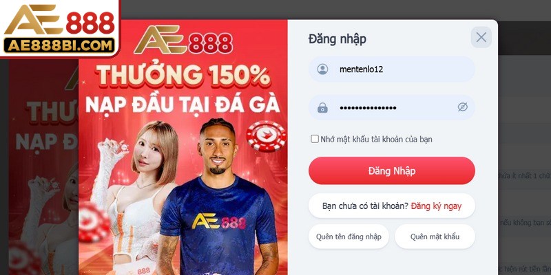 Đăng nhập AE888 là phương thức để bạn trải nghiệm ưu đãi