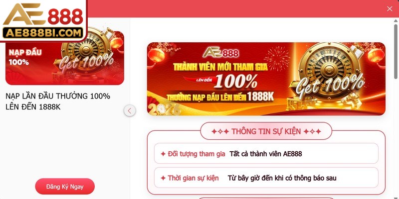 Sự kiện hoàn 100% cho giao dịch nạp tiền lần đầu diễn ra liên tục